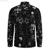 Camicie casual da uomo Star Camicie casual Uomo Spazio esterno con stelle Astronave Camicia Slanet Manica lunga Vintage Camicette divertenti Primavera Abiti personalizzati 4XL L230721