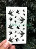 Autocollant de tatouage temporaire étanche noir blanc pigeon hirondelle oiseau tatouage flash tatoo faux transfert d'eau tatto pour femme homme