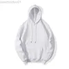 Heren Hoodies Sweatshirts Modieus Wit Heren Hoodies Hip Hop Streetwear Casual Hoodies Sweatshirts Elasticiteit Effen Kleur Fleece Dik Warm Manchetten met schroefdraad L230721