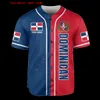 Męskie koszule Dominikan w połowie połowa dostosowywaj swoje imię koszulka baseballowa koszula baseballowa koszula 3D wydrukowana koszulka męska