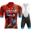 Cykeltröja sätter Team Bahrain Victorious Cycling Jersey Set Herr Summer Red Clothing Road Bike Shirts Suit Bicycle Bib Shorts MTB Ropa 230720