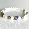 MG0763 6 mm A Grade Moonstone Labradorita Pulsera Mujer Corazón Chakra Healing Mala Pulsera Dainty Yoga Mala Bracelet2557