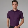 Men's Dress Shirts 2023 Short Sleeve Shirt Fashion Thin Pure White Non-iron Slim Fit Comfortable Summer Business Casual