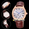 41mm Drive de WGNM0003 Watches White Dial Swiss Quartz Mens Watch Rose Gold Case Brown Leather Strap Sport Wristwatches High Quali288L