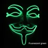 Vente chaude Halloween LED Masque Light Up Funny Masques Vendetta fil Masque Clignotant Cosplay Costume Masque Anonyme pour Glowing in Dark DHL Gratuit G0721