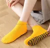 Anti-slip indoor grip socks adult children home floor sock with rubber silicone sole nonslip skid gym fitness sports sox Amusement park jumping socks wholesale