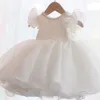 1 yıl beyaz vestidos tutu balya elbisesi yenidoğan vaftiz prenses doğum günü partisi yay çocuklar bebek kız giysileri yaz elbiseleri