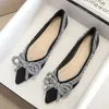 Dress Shoes Plus Size 34-43 Women Spring Single Shoes Glitter Silver Crystal Flats Ladies Dressy Ballet Loafers Soft Bottomed Moccasins 2022 L230721