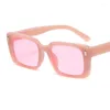 نظارة شمسية ألوان صلبة مستطيل إطار للرجال أزياء نظارات العين النساء النظارات النظارات الإناث