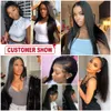 Chignons humains 13X4 Lace Front Wig Bone Straight 180 Densité Brésilienne Remy Hair Perruques Pour Les Femmes Noires Pré Pincées Frontal 230720