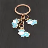 Cute Animal Keychain for Women Enamel Cow Key Chain Bag Pendant Holder Gift Fashion Jewelry Accessory