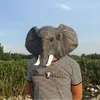 Máscara de elefante de animal de Halloween Máscara de elefante africano Headgear de elefante asiático Máscara de látex paródia criativa Máscara de festa
