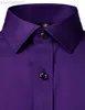 Мужские повседневные рубашки фиолетовые мужские платья рубашки повседневная стройная посадка бамбукового волокна Эластичная офисная рубашка без железного ухода.