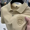 Męskie polo Wysokiej jakości męskie haftowane koszulka polo Springsummer Businal Sports Collar krótkie rękawowe Tshirt 230720
