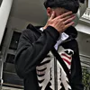 Herrtröjor tröjor hoodies skelett tryck män kvinnor y2k zip up hoodie longsleeve lösa jackor kappa casual gothic hoode svart tröja streetwear 230720