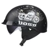 Motorcykelhjälmar Vintage Scooter Half Helm With Inner Lens Casco Moto Retro Riding Cracete Para Dot