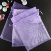 Purple Organza Gift Bag Свадебная вечеринка для вечеринки 9x12 см новые или другие цвета3165