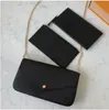 Women's Multiple Back hair Designer Handbag Purse Clutch Leather High Quality Mahjong Bag Flower 3-in-1 61276 80091 Fashion small square bag Card Bag