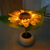 Lampade da tavolo LED girasole lampada tulipano decorazione luce notturna vaso di fiori artificiale atmosfera comodino per paesaggio regalo