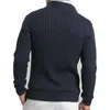 Męskie swetry 2023 MINIKI MĘŻCZYZN Casual Stand Cllar Christmas Knitwear Slim Fited Zippers Cardigans M-3xl AXP29