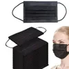 50pc Black Face Mouth Protective Mask Disposable Filter Earloop Non Woven Mouth Masks In Stock290Z