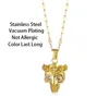 Pendant Necklaces Hiphop Skull Women Clavicle Chain Female Punk Style Gold Color Stainless Steel Neck Accessories Jewelry Girls