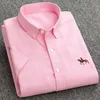 Chemises décontractées pour hommes 100 coton sans poche broderie de cheval 6XL chemise pour hommes à manches courtes Oxford boutonné 230720