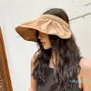 مصمم أزياء Sun Hat Summer Multifunction Women Haoop Hoop Ponytail Protection Wide Brim Alable Compe Ladies Femme Beach281H