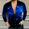 Chemises décontractées pour hommes Hauts pour hommes Chemise pour hommes Impression 3D Automne Bouton baroque Casual Down Fashion Robe de soirée à manches longues Hommes à manches longues L230721