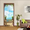 Adesivi murali Pink Memory Door Seaside Sunset Wallpaper Summer Beach Poster Decorazione domestica PVC Impermeabile Adesivo murale 230720