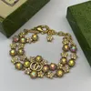 Bilezikler Cazibe Bilezik Kolye Set Tasarımcısı Kadınlar Elmas Zincir Bilezikler Vintage Jewlery Setleri G Lüks Renkli Kolyeler Altın Mücevher