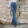 Jeans da donna Denim da donna 2023 Pantaloni larghi elasticizzati a vita alta strappati Pantaloni da donna eleganti sexy a gamba larga Pantalon