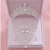 Bling Bling Set Kronen Ketting Oorbellen Legering Kristal Lovertjes Bruids Sieraden Accessoires Bruiloft Tiara Hoofddeksels Hair259k