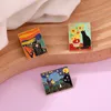 Chats en peinture à l'huile émail broche personnalisé drôle chaton noir tournesol broche revers Badge Animal bijoux cadeau pour enfants amis