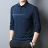 Polos Polos Spring Long Sleeve Casual Polo Shirt Town T-Shlar T-shirt Busines