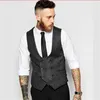 Schwarz Grau Bräutigam Westen Herrenanzug für Hochzeit 2018 neue Slim Fit Trauzeugen Weste Business Herren Weste formelle Kleidung326Q