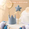 Novel Games 06 Baby Birthday Party Toy Decorative Cap Cotton Wood In Star Fairy Stick Growth Crown Shower Po Props Gifts 230721