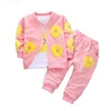 Giyim Giyim Setleri Setleri Gerçek Roupas Infantis Çocuk Giysi İlkbahar ve Sonbahar Kız Saf Pamuk Baskı Üçlü Çocuk Takım 04y 221117 Z230724