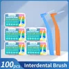 Diğer ağız hijyeni 80100120pcs Ortodonti dişler İnterdental fırça Diş dişleri için temiz dişler arası temizlik temizleme yumuşak saç kılları 230720