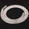 6mm 18 -32 Men Gold Chain Long Necklace Platinum Plated Jewelry Curb Cuban Link Chain Necklace287W