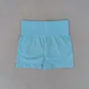 Fatos de treino femininos de verão com costuras para ioga, roupas esportivas, roupas esportivas, manga curta, top curto, cintura alta, shorts, conjunto de academia 230720