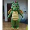 Factory direct Volwassen stripfiguur schattige groene draak Mascot Kostuum Halloween party costumes216Y