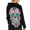 Sweats à capuche pour hommes Sweat pour hommes pour femmes Funny Sequin Sugar Skulls Print Casual Hoodie Streatwear