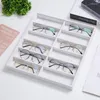 Smyckespåsar linne solglasögon Displaybox 12 par förvaring 10 rutnätglasbricka för arrangörsbutik