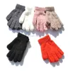 winter ski gloves Full Finger Warm Plush cashmere brushed knitted gloves outdoor cycling running skiing windproof protection fleece glove home cleaning mittens