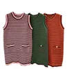 Summer Womens Knitted Dress Designer Sleeveless Vest Dress Sweater Luxury Elegant Jumper Skirt 3 Colors261M