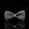 Bow Ties Dift Box Fashion Koreańscy mężczyźni Bling Party Rhinestone Bowtie na weselne kravat Butterfly Gravata