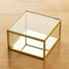Rings Hexagon Transparent Glass Jewelry Box Wedding Ring Box Geometric Clear Glass Jewelry Organizer Holder Tabletop Containe