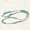 SN1101 Howlite Jasper Mala Bracelet 108 Beads Mala Wrap Bracelet أو Netlace Reiki Rosy Prayer Bracelet 234c