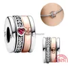 Charms 925 Стерлинг Sier Dangle Class Classic Sparkling Rose Gold Bracelet Pandora Pandora и колье Diy Jewelry Accessorie Dhsjx